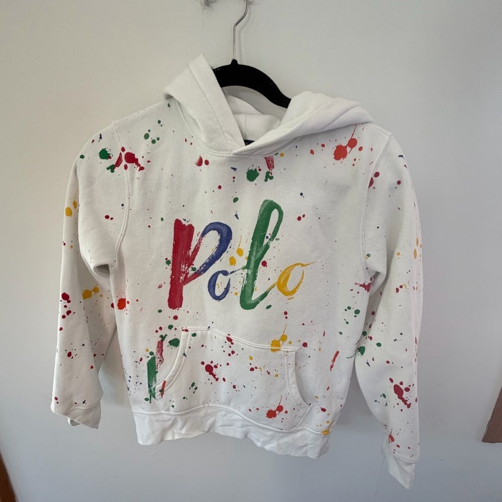 Polo Ralph Lauren Hoodie Multicolor Spell-Out L Art Paint Graffiti Street size M